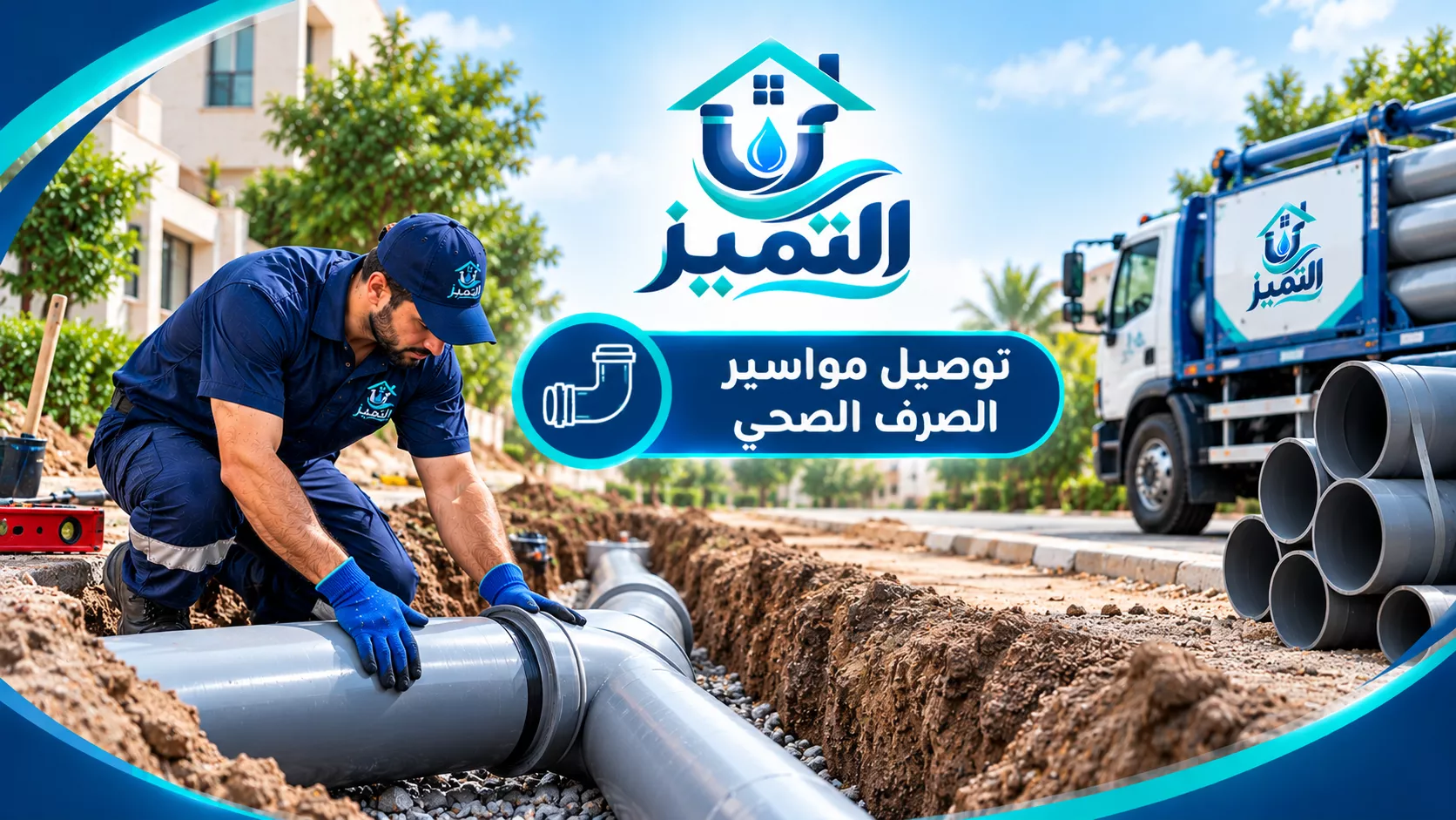 توصيل مواسير الصرف الصحي